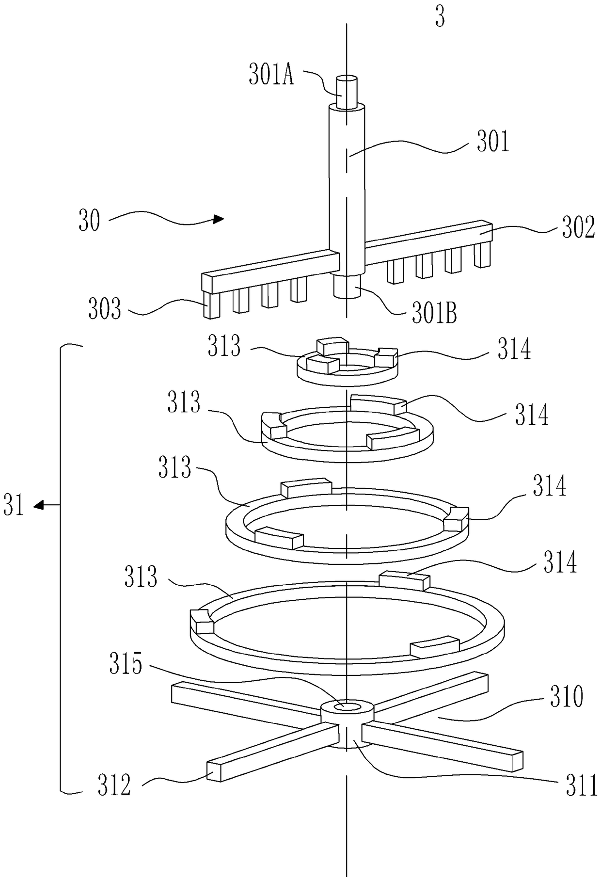 Crushing assembly used for sludge crushing device and construction method of crushing assembly