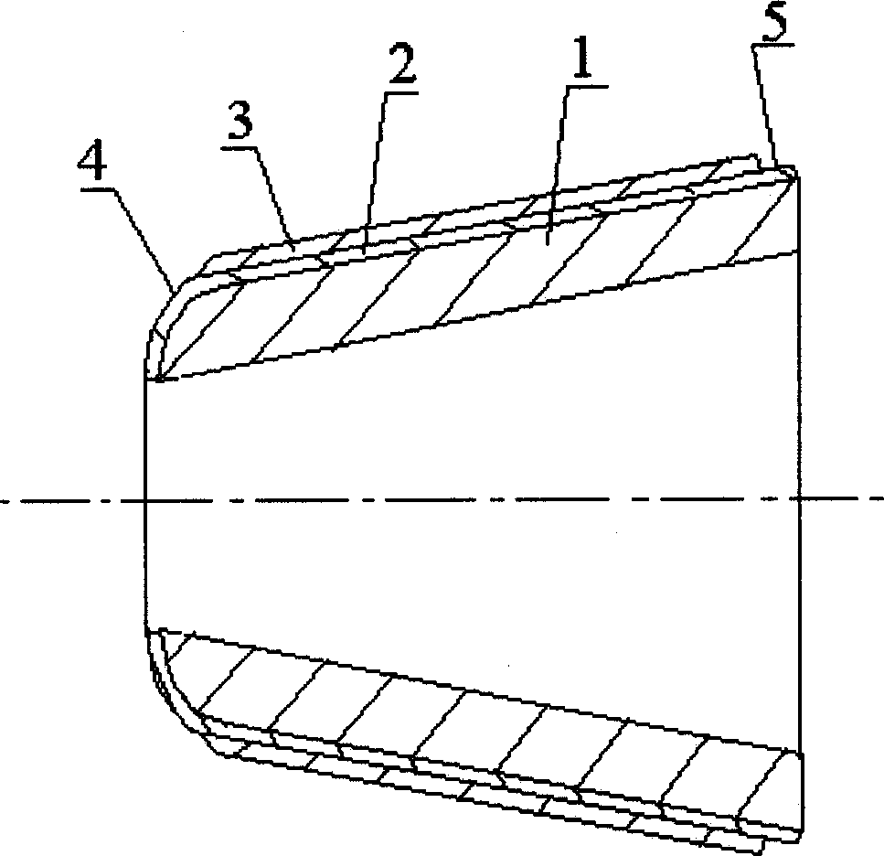 Conical tube type positive electrode support solid oxide fuel cell monomer and battery set