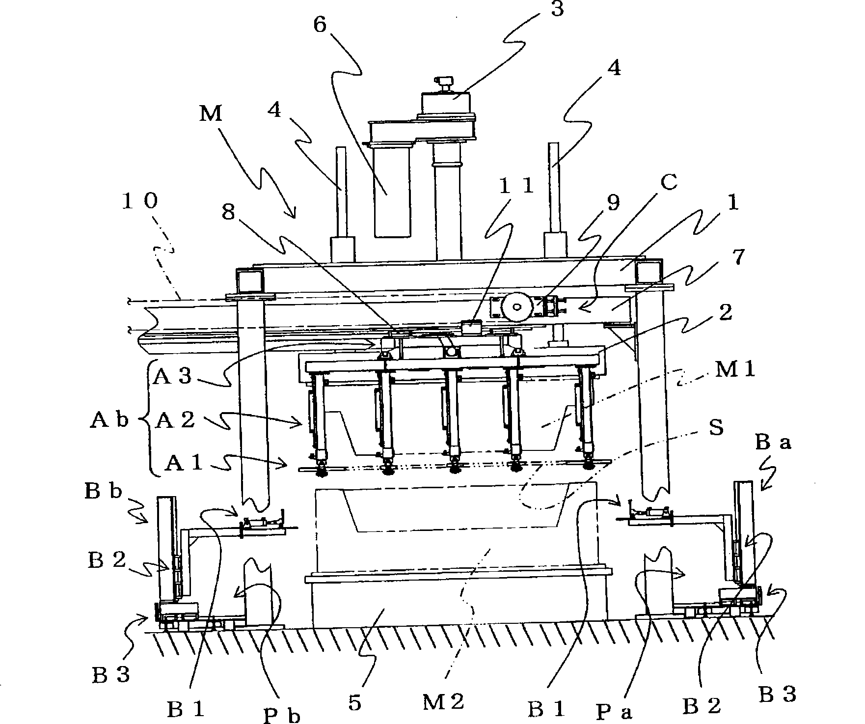 Method of clamping material and a material-clamping unit used therefor