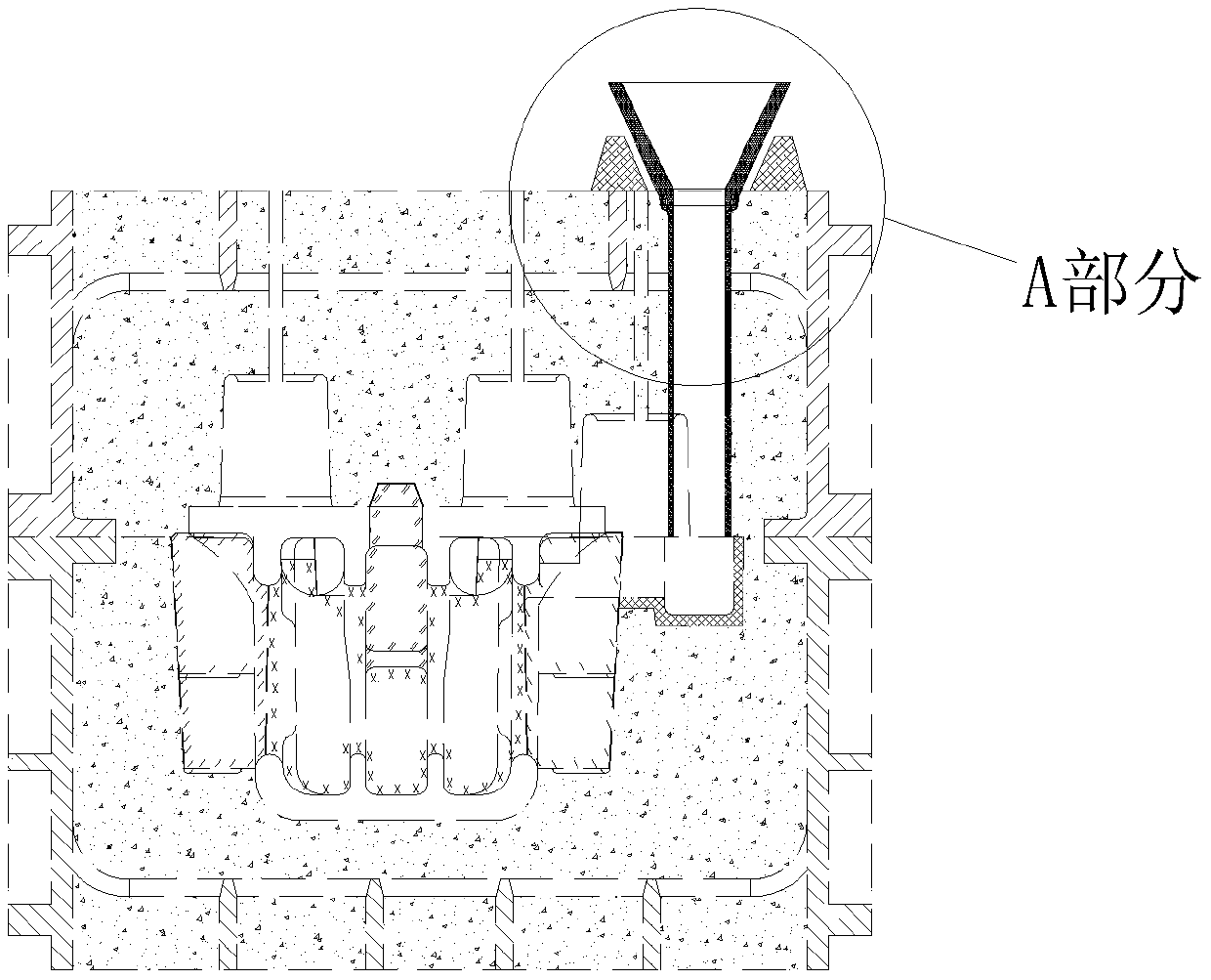 Pre-embedded sprue system