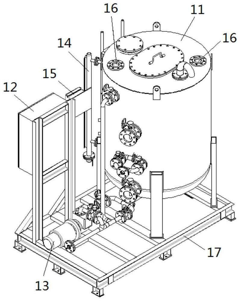 Water treatment system for marine low speed diesel engine egr