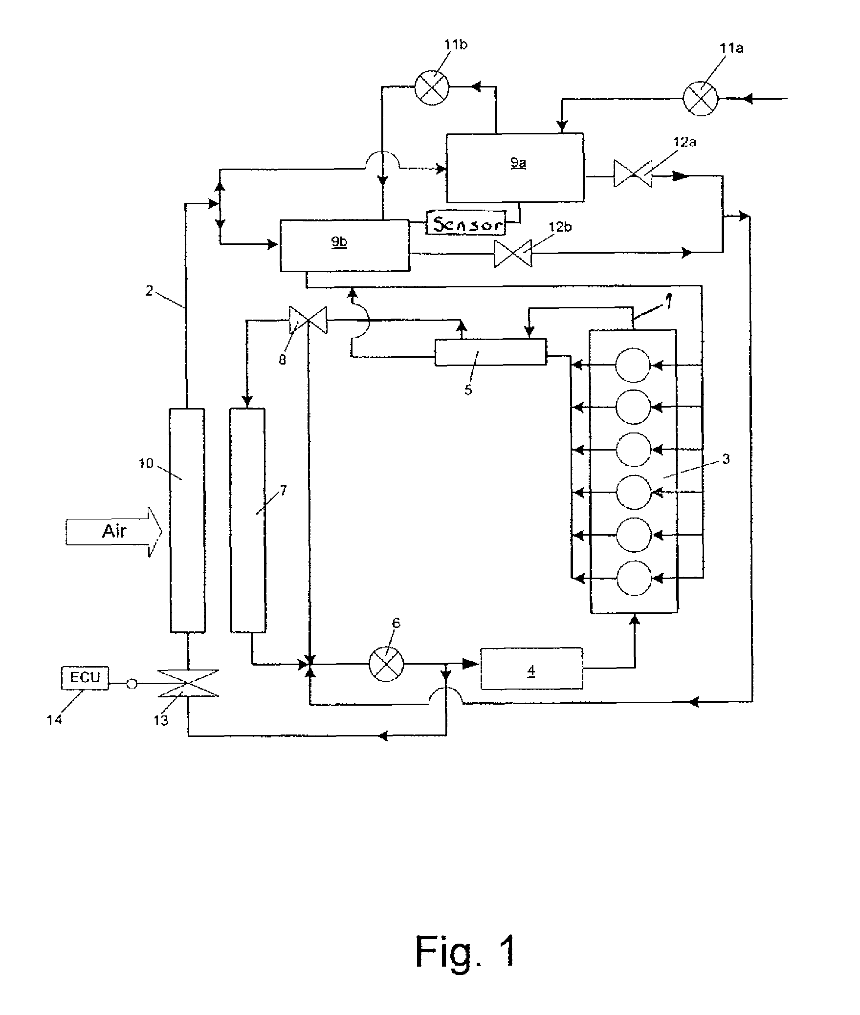 Cooling system of an internal combustion engine having charge air feed