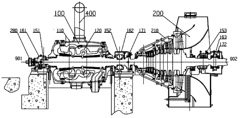 Cogeneration condensing steam turbine