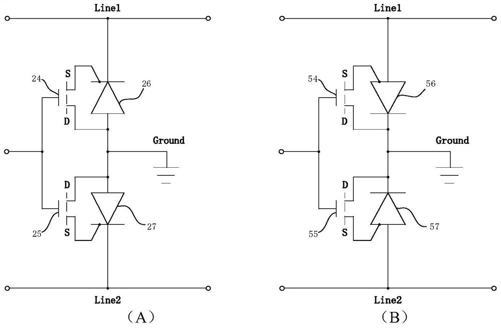 Programmable overvoltage protection device having VDMOS and thyristor