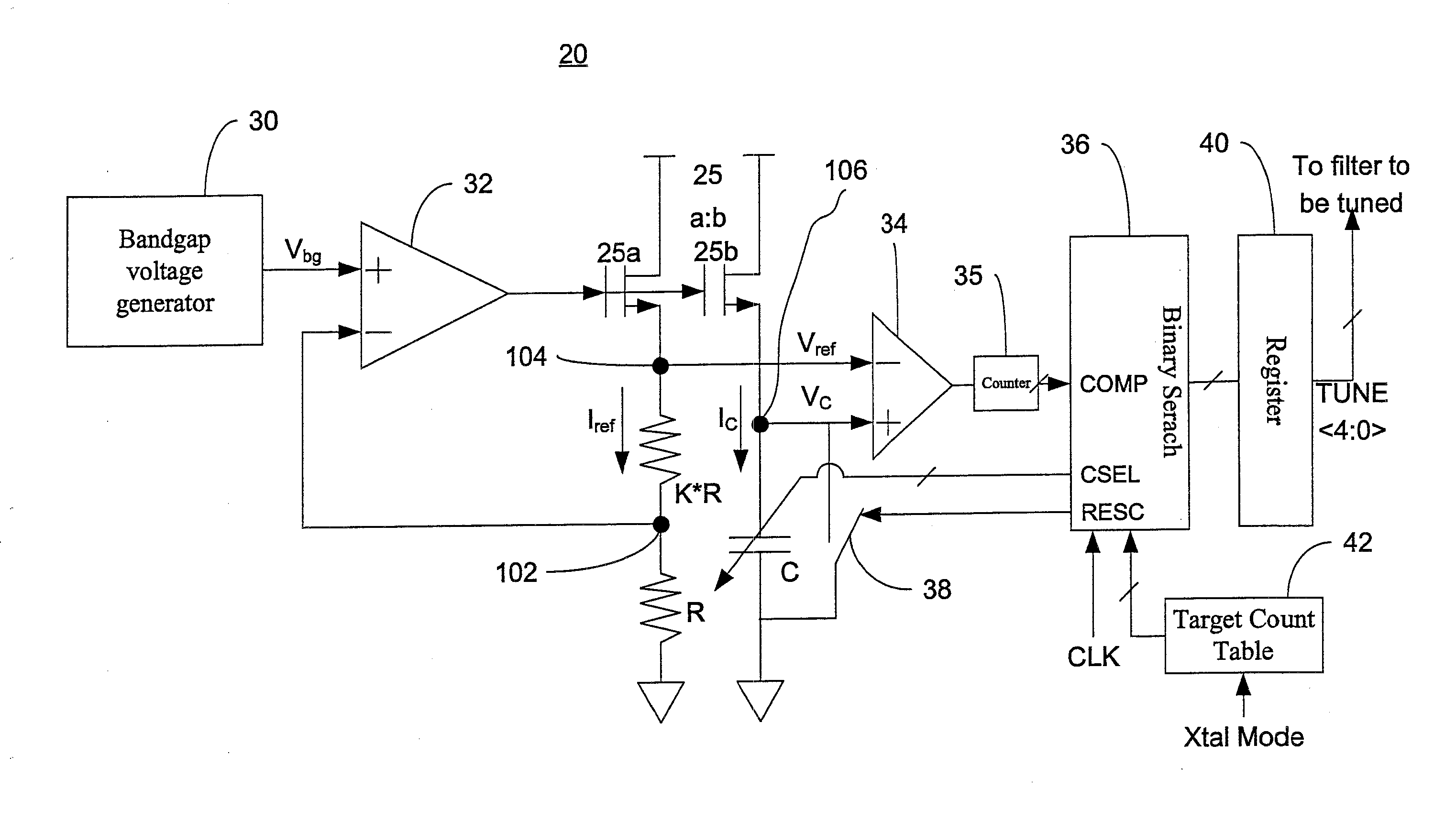 Method and apparatus for tuning an active filter