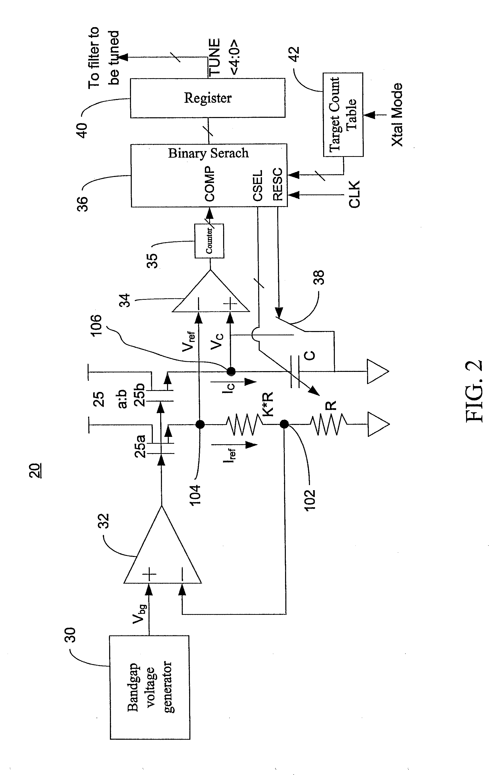 Method and apparatus for tuning an active filter