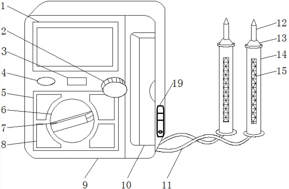 High-sensitivity universal meter with insulating antiskid pad