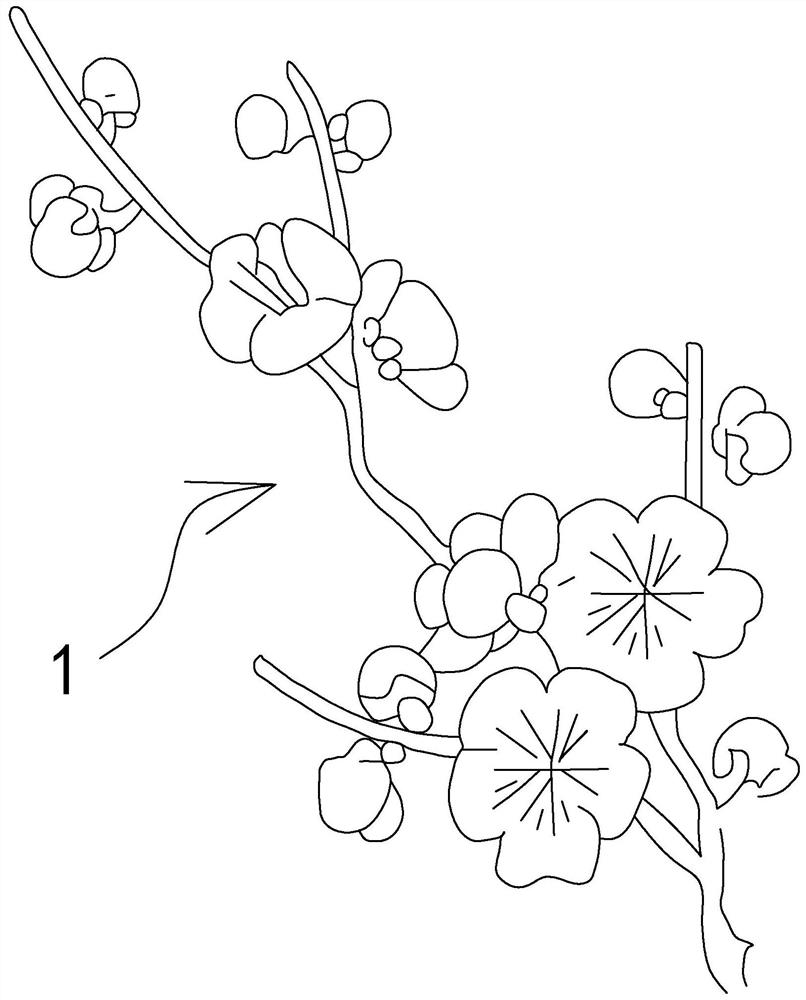 Embroidery method for knotting embroidery with different colors of two surfaces