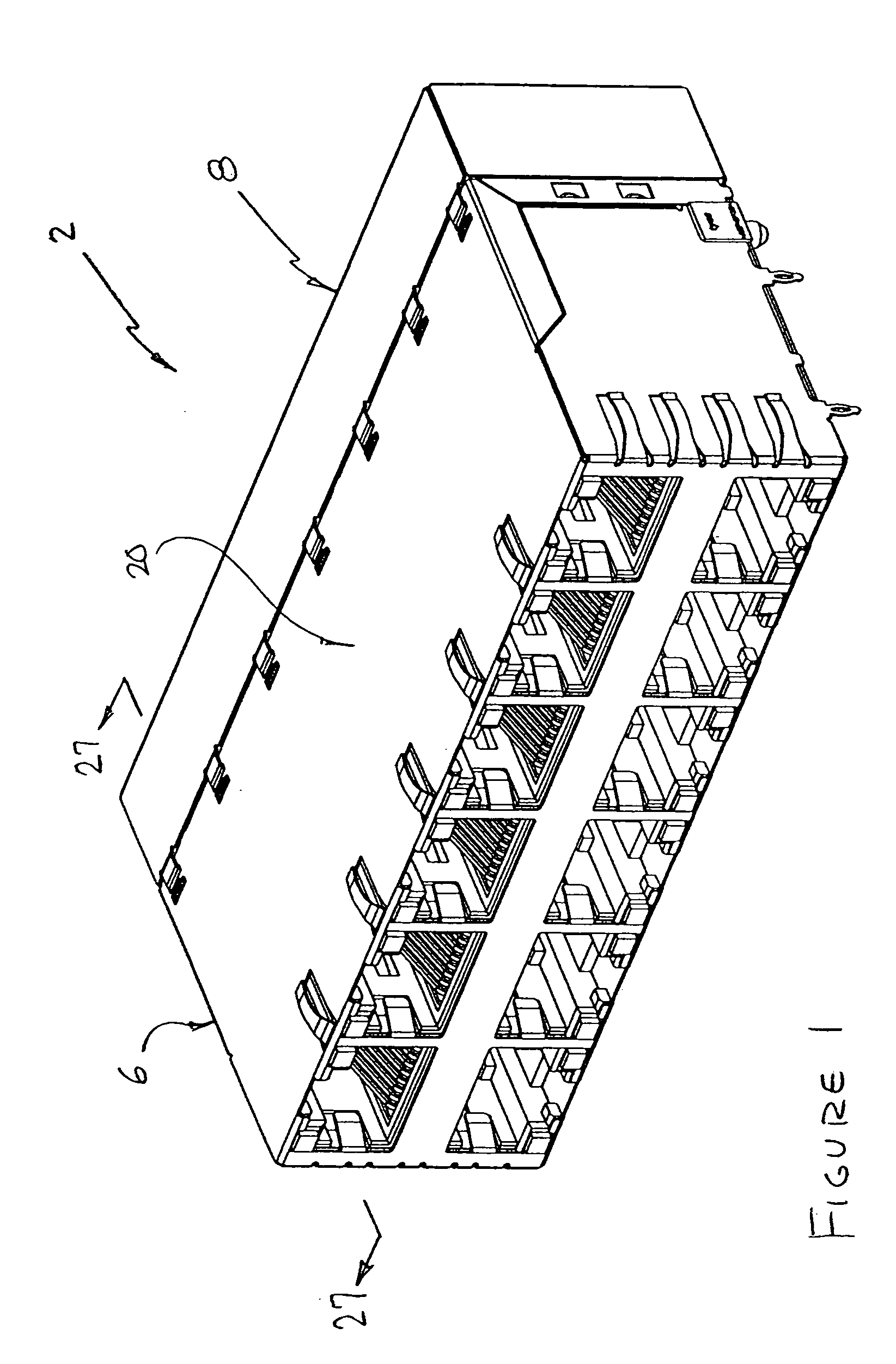 Shielding configuration for a multi-port jack assembly