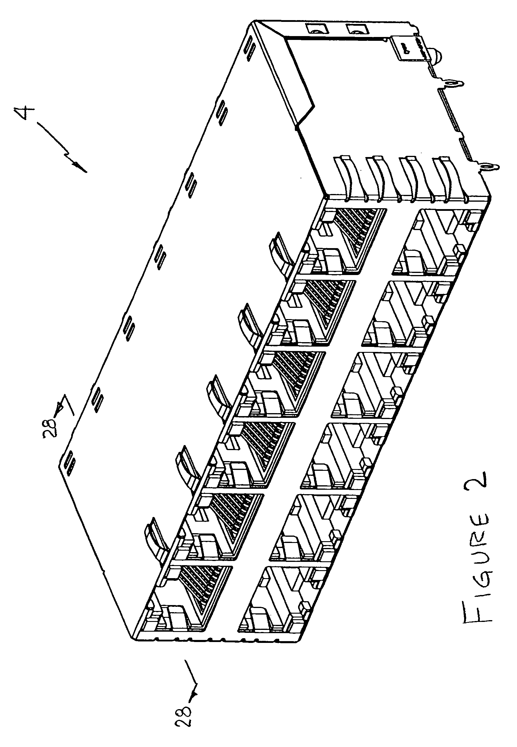 Shielding configuration for a multi-port jack assembly