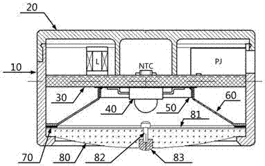 High-power LED photo-thermal moxibustion and electro-acupuncture moxibustion combining apparatus