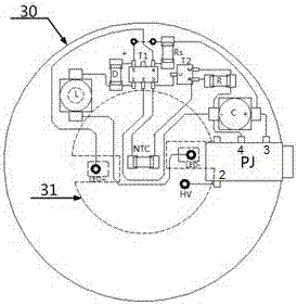 High-power LED photo-thermal moxibustion and electro-acupuncture moxibustion combining apparatus