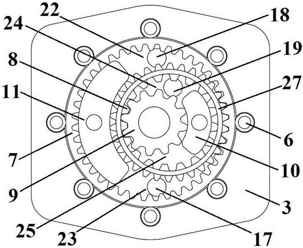 Two-stage internal gear pump