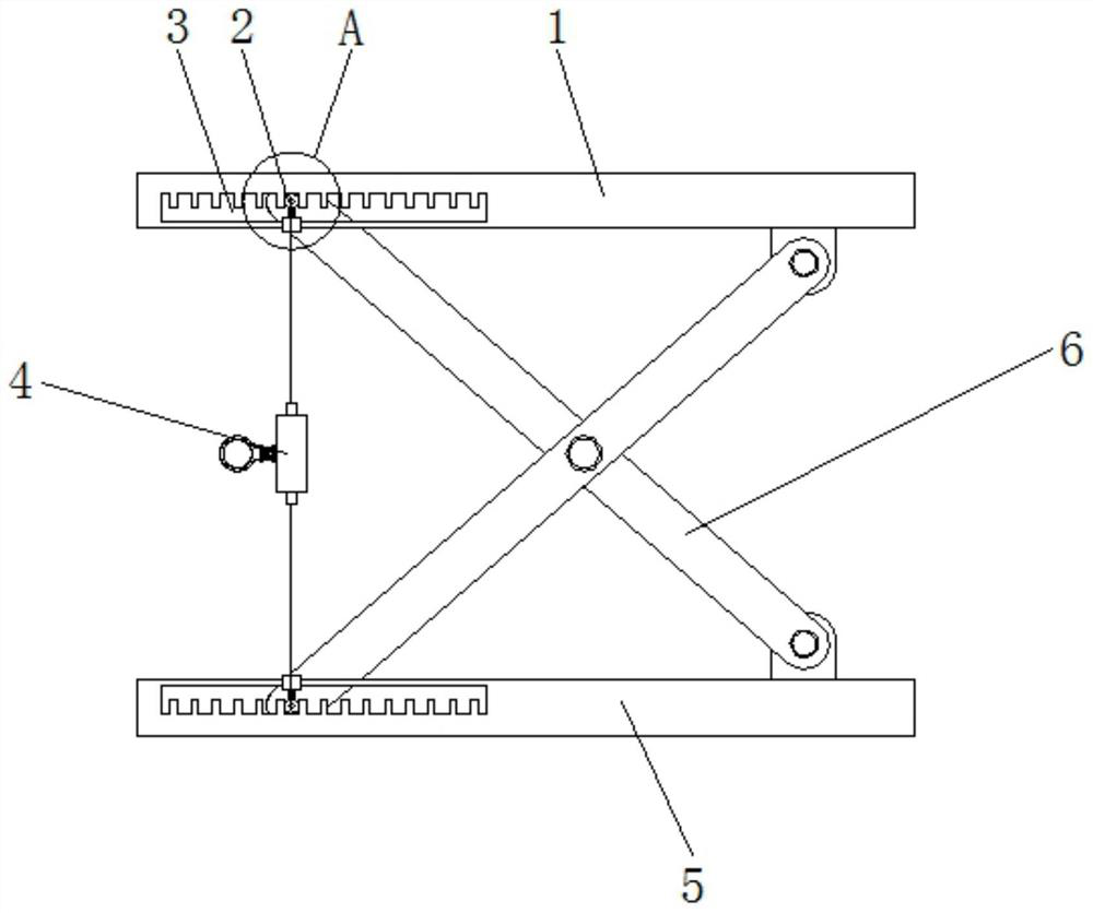 E-shaped lifting platform with anti-self-falling mechanism