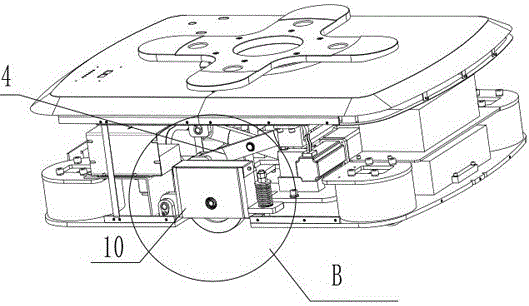 Rotatable submerged automated guided vehicle with independent jacking structure