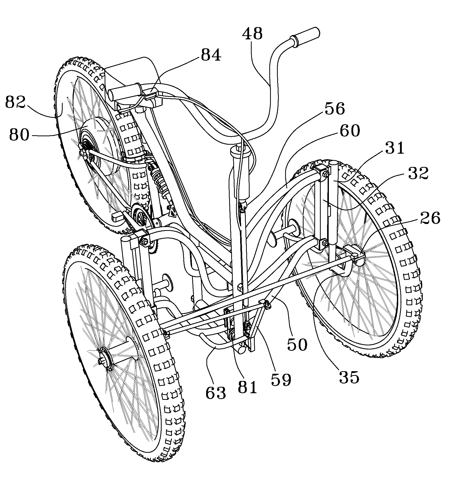 Vehicle with improved integrated steering and suspension system