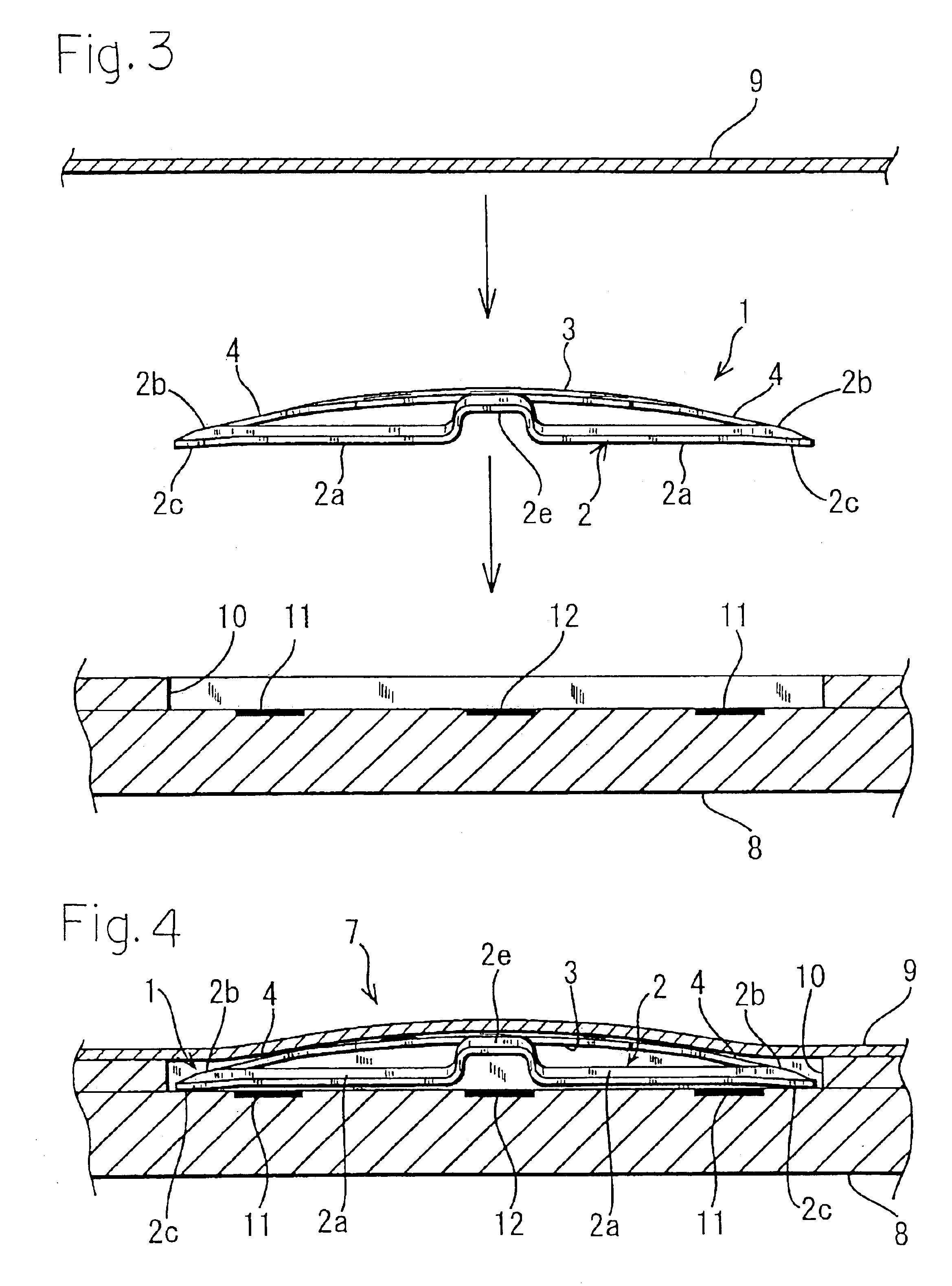 Movable contact for a push-on switch, and push-on switch