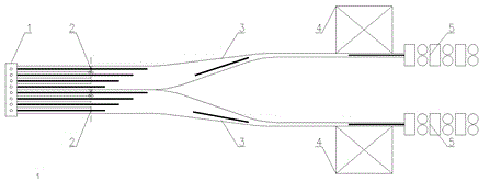 Continuous casting-direct rolling device for producing rod wire and section bar and method