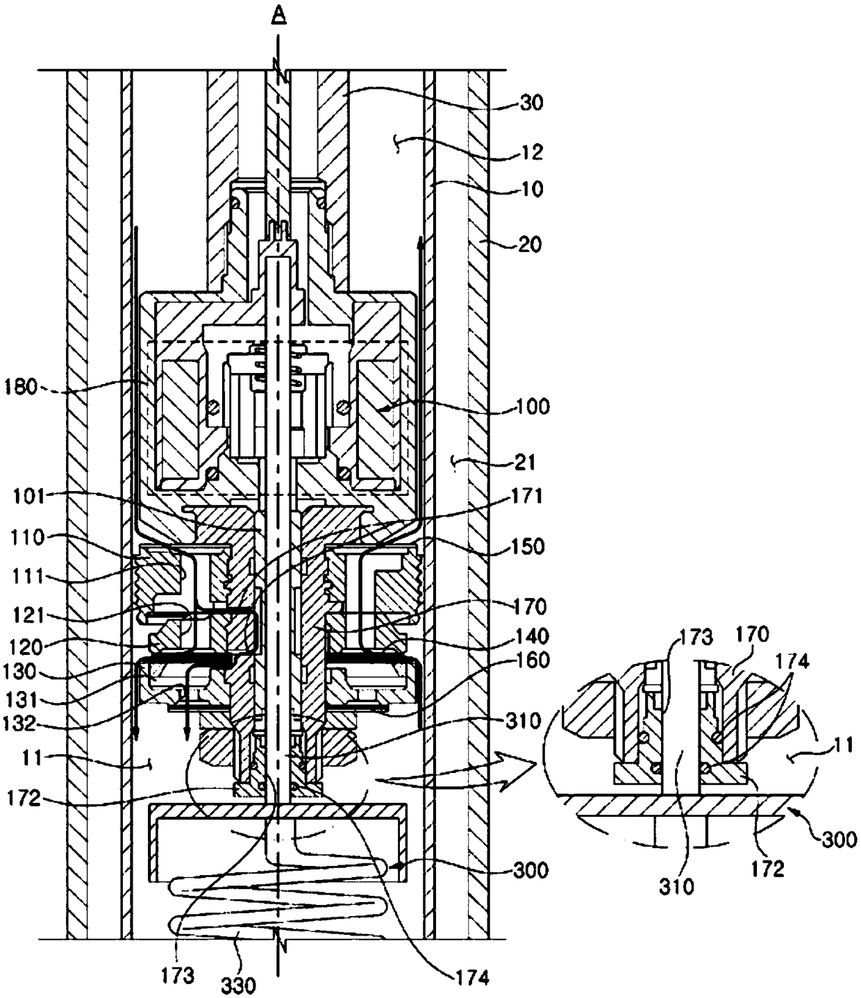 Damping force controlling shock absorber