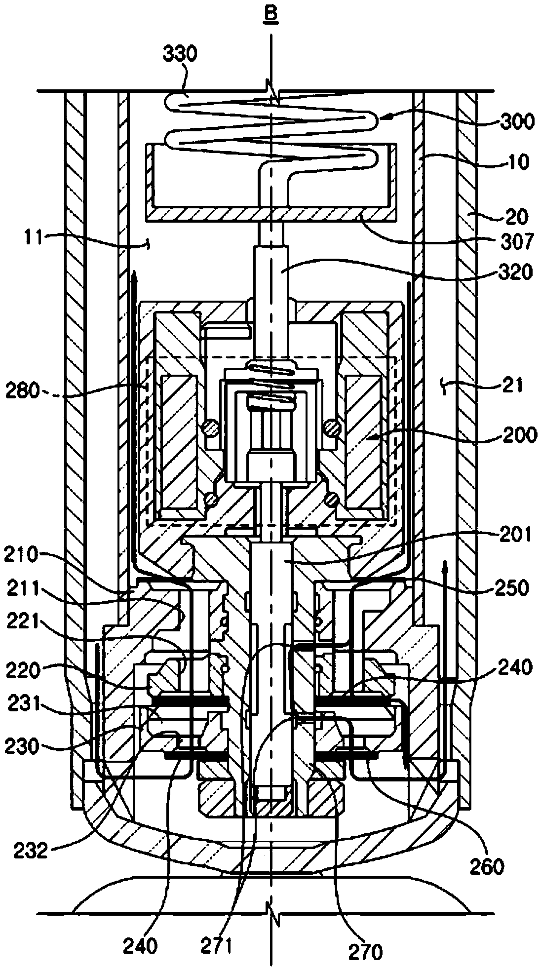 Damping force controlling shock absorber