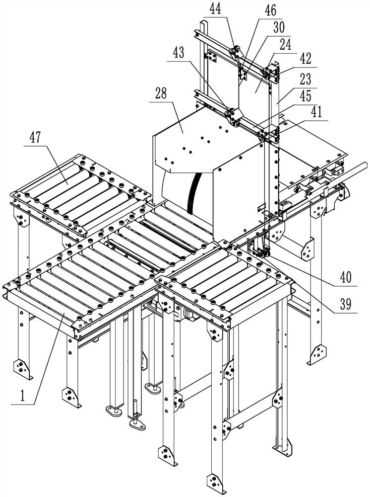 A device for synchronously opening the automatic door of a printed statue and the dust cover