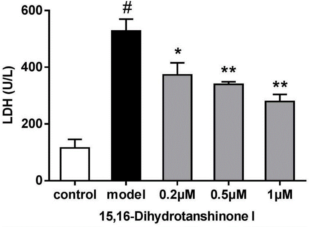 Applications of 15,16-dihydrotanshinone I in preparation of medicines protecting blood vessel endothelia