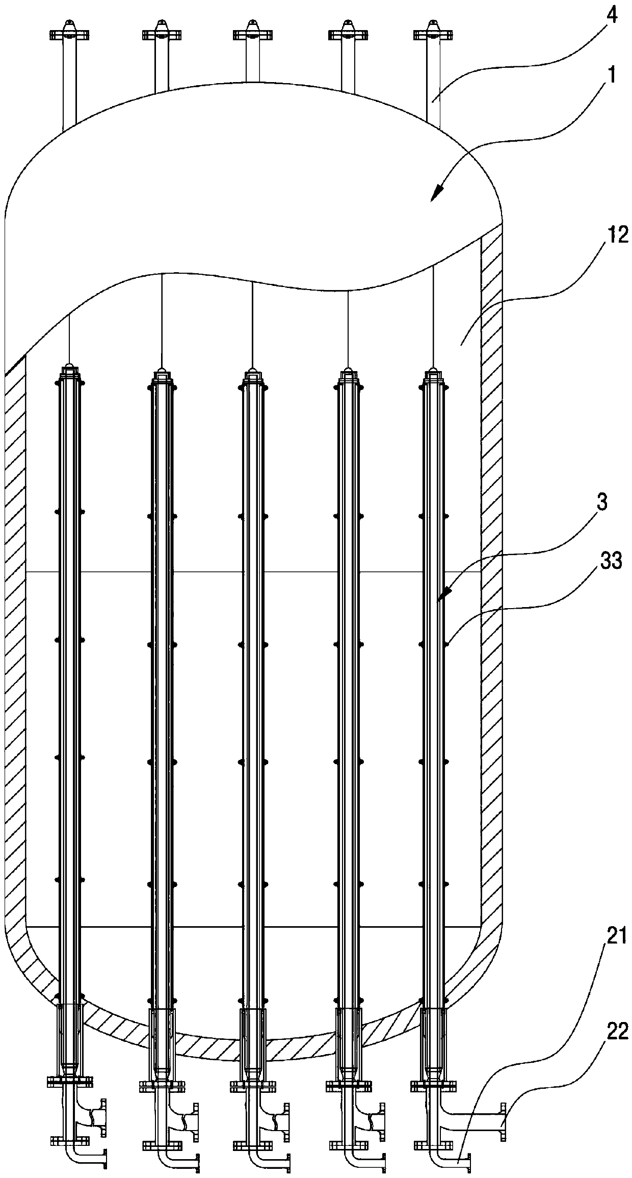 Reaction kettle and three-phase flow catalytic reaction method applying same