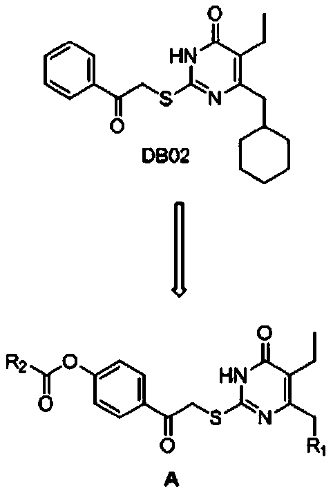 6-cyclohexylmethylpyrimidinone HIV reverse transcriptase inhibitor, its preparation method and application