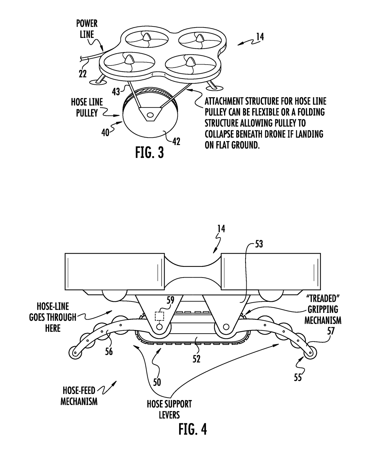 Tethered unmanned aerial vehicle fire fighting system