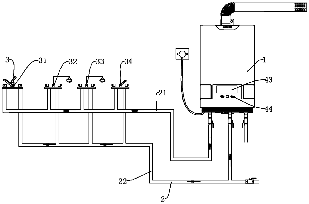 Gas water heater system with different water supply terminal temperatures