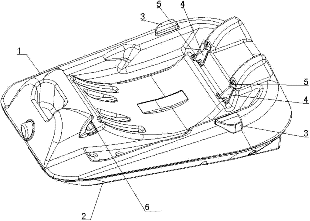 Button type installation mechanism of baby automobile safety seat