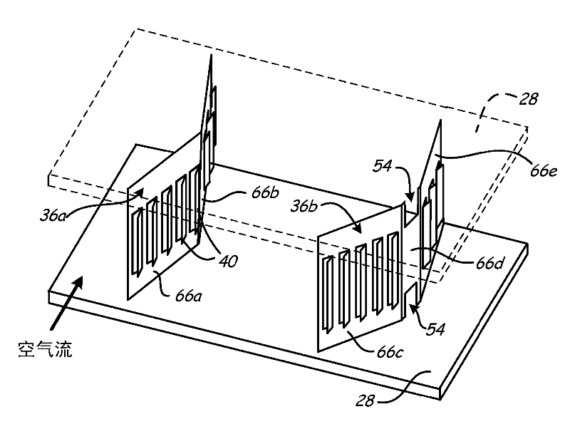 Free-draining finned surface architecture for a heat exchanger