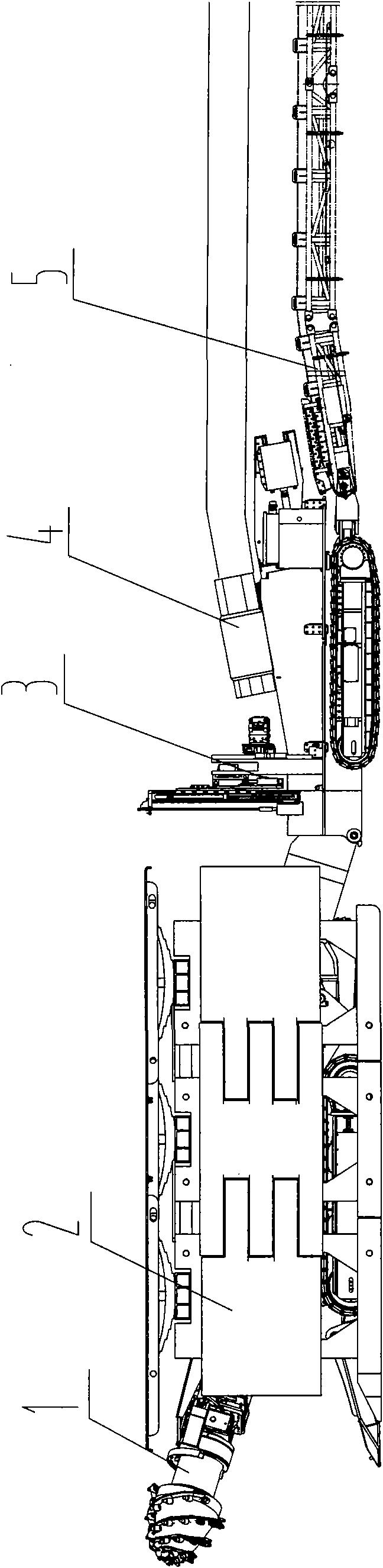 Excavating, supporting and bolting integrated self-contained machine