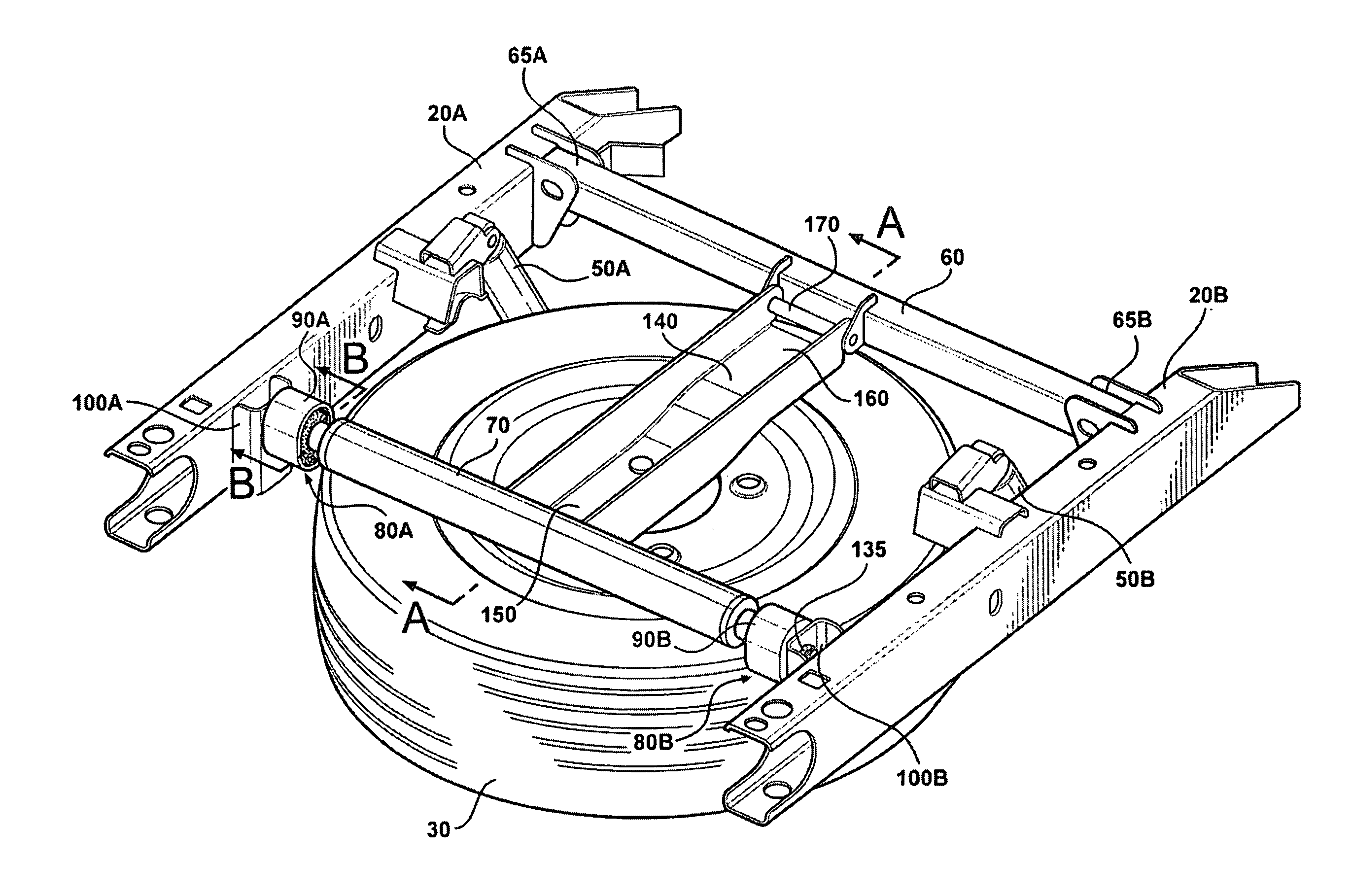 Spare tire carrier vibration damper