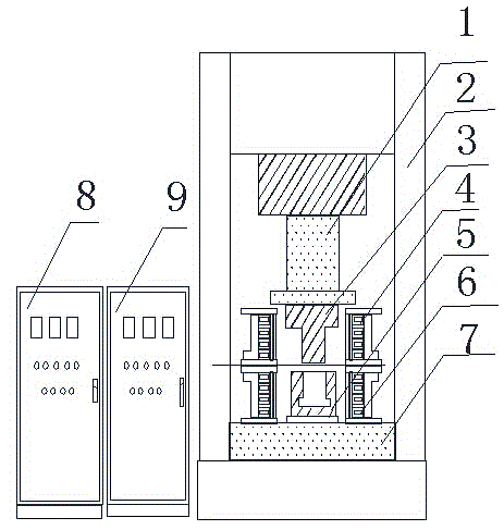 All-solid-state variable-frequency induction heating device for isothermal forging upper and lower molds and heating method