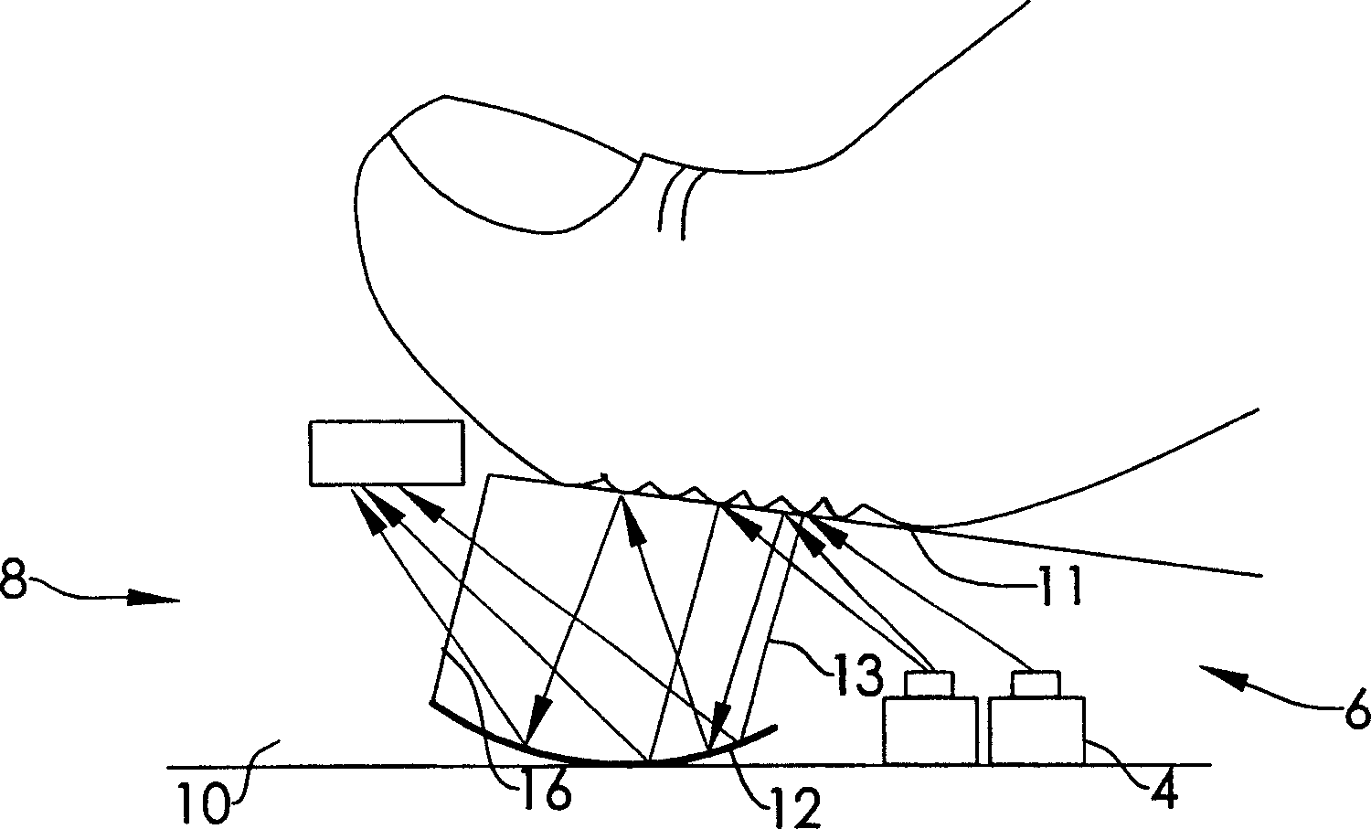 Full reflection fingerprint identifier