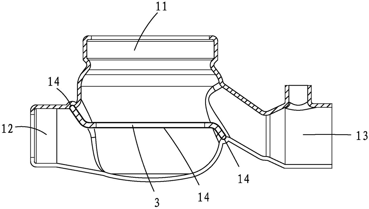 Two-half type splicing water meter casing and processing method thereof