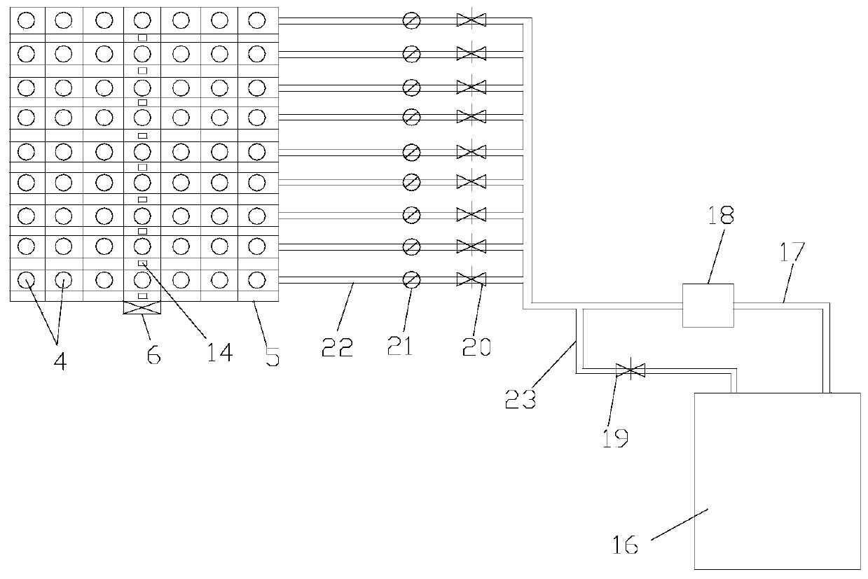 Rainfall simulation device for indoor simulation test of subgrade slope scour