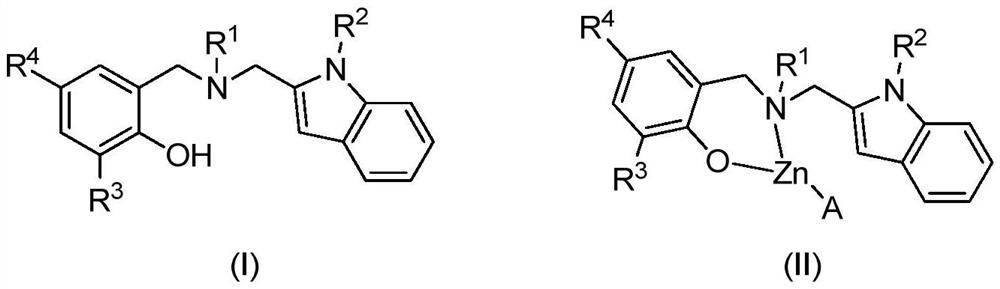 Indole ring substituted aminophenoxy zinc complex as well as preparation method and application thereof