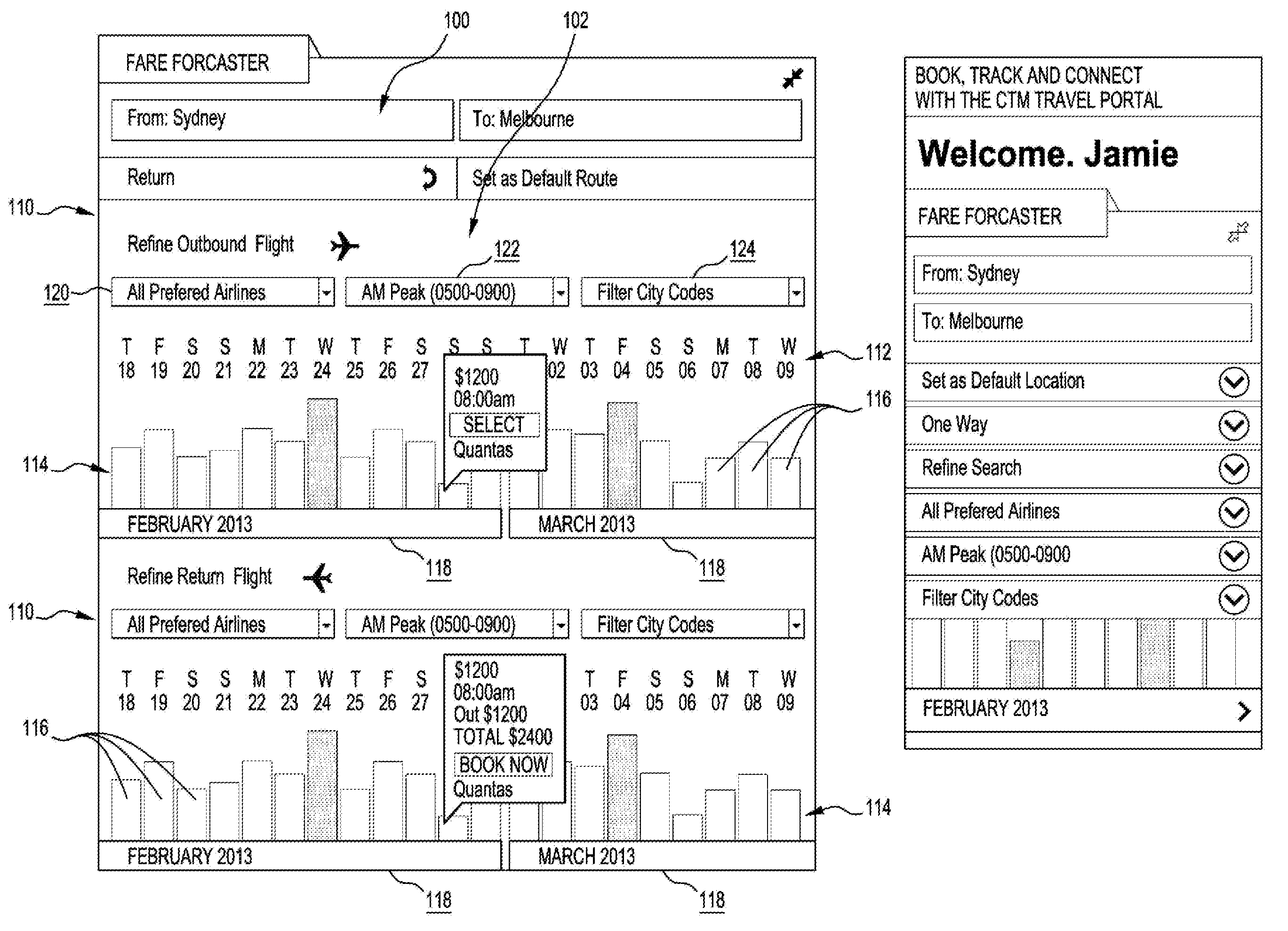 Travel product selection and booking method, device and system