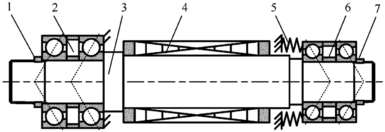 Dynamic design method of high-speed double-rolling bearing electric spindle rotor system