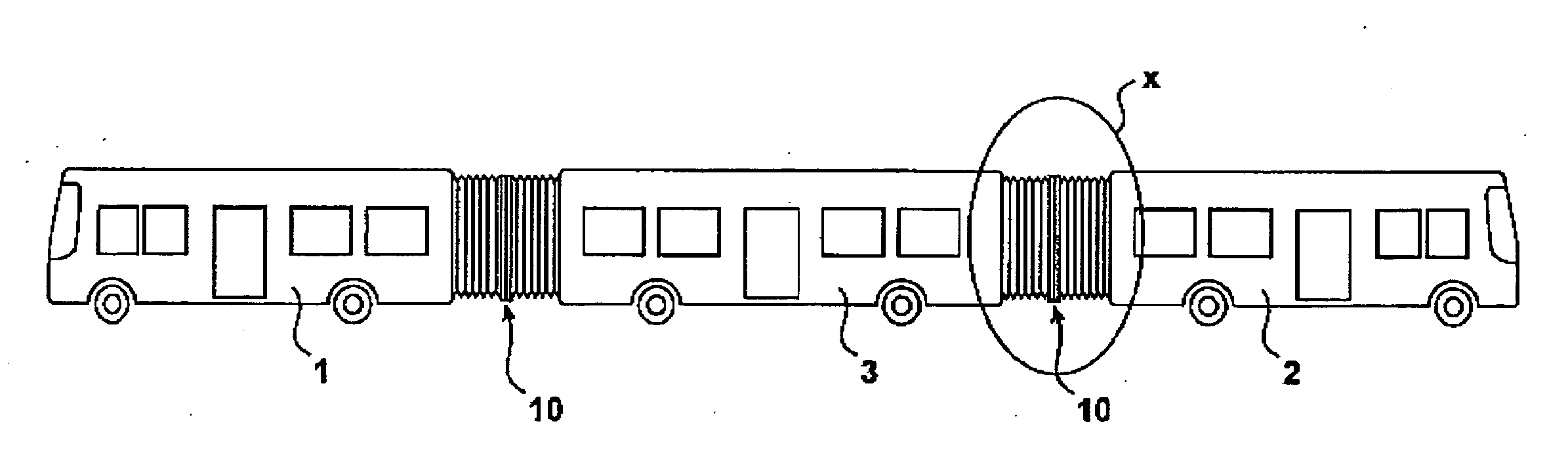 Articulated vehicle made from several vehicle parts which are couplable together