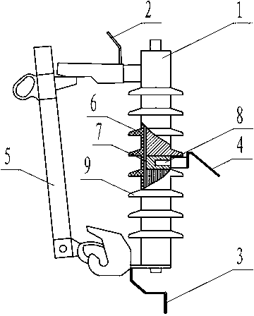 Falling type high voltage fuse