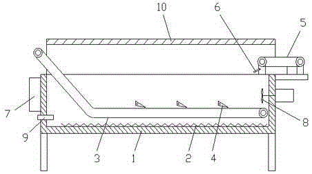 Deep frying device capable of relieving adhesion of dried tofu