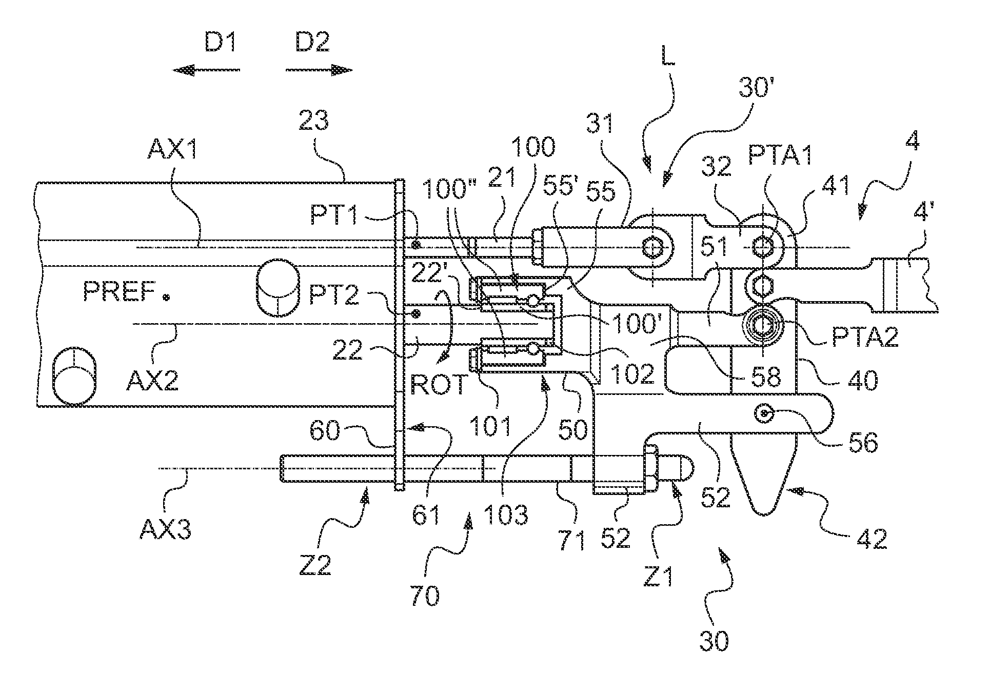 Hydraulic valve, a hybrid helicopter provided with such a hydraulic valve, and a method  implemented by the hydraulic valve