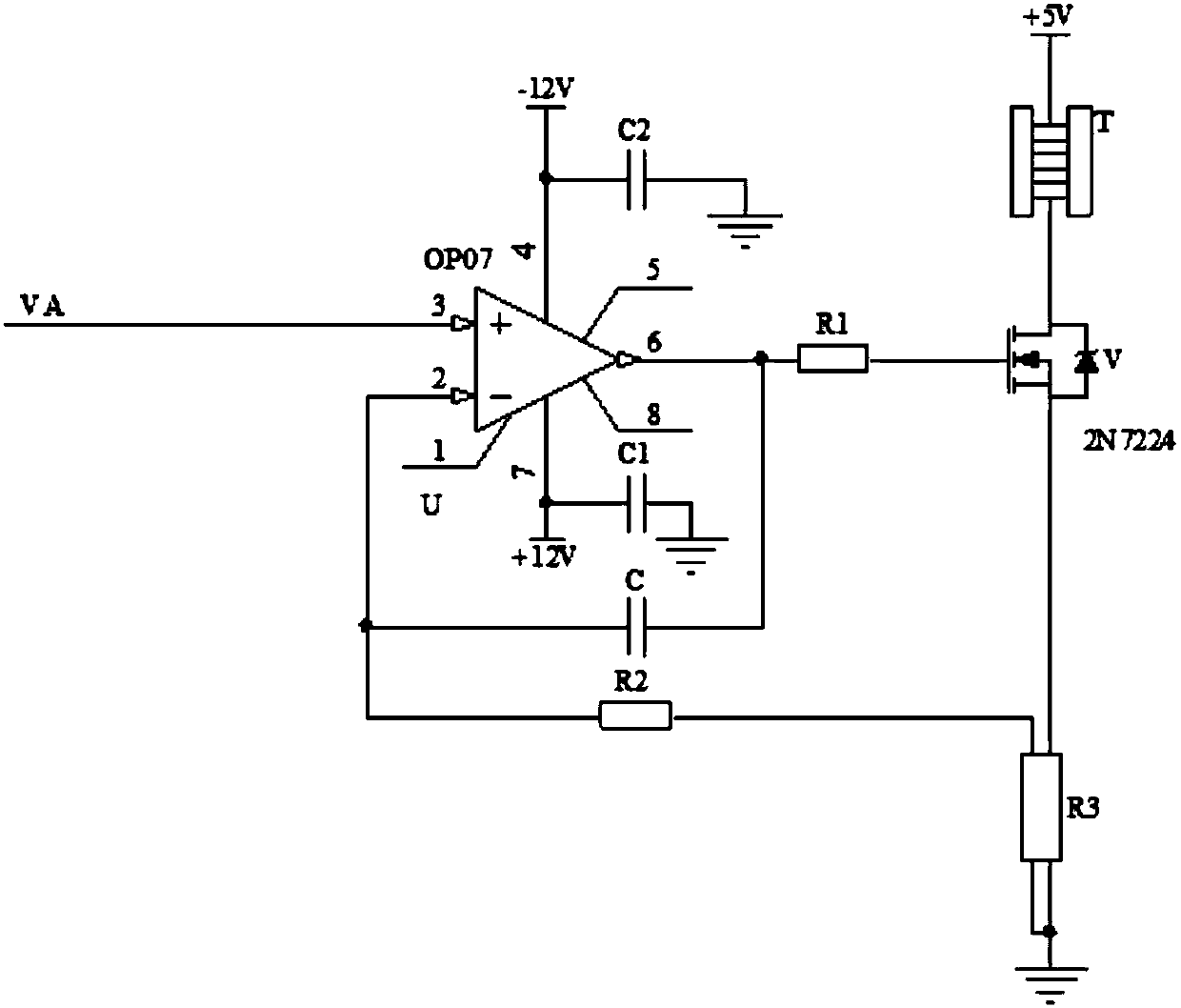 Driving circuit for ultraviolet band CCD cooler and refrigeration device