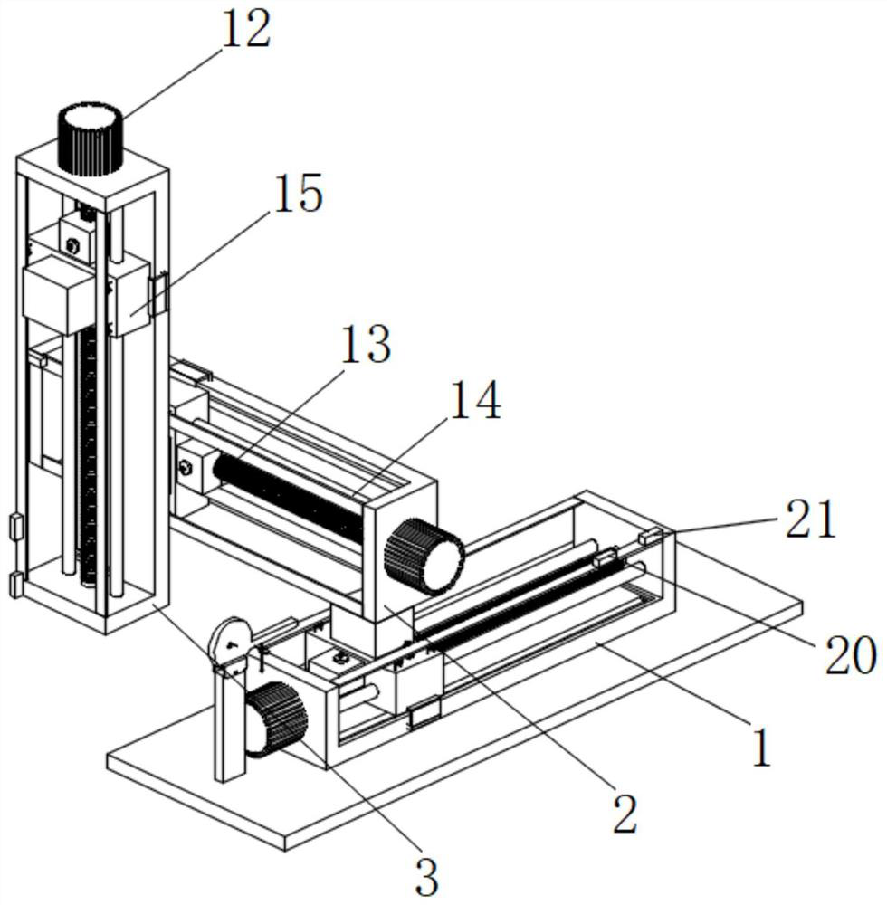 Cantilever type three-axis lead screw movement sliding table