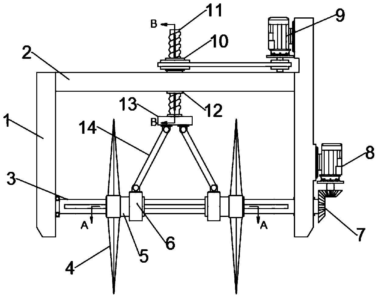 Joint cutting mechanism for road construction and joint cutting machine