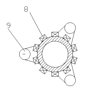 Large cast steel long cylindrical piece feeding process method