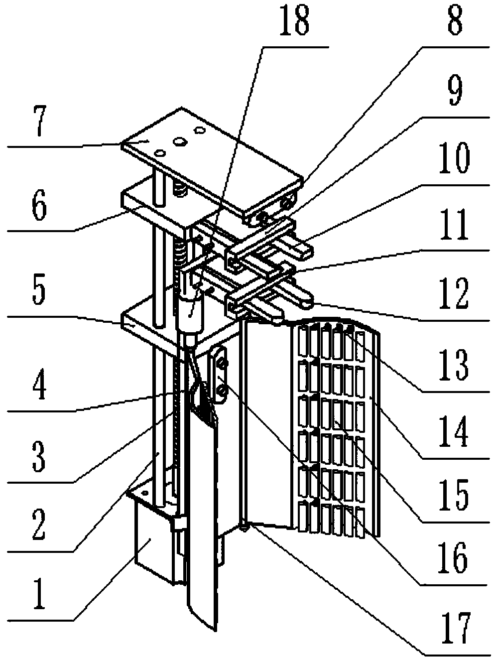 Cucumber flexible picking manipulator end executor and picking method